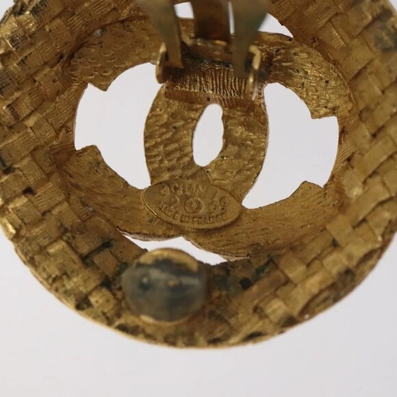 CHANEL Earring Metal Gold CC Auth - Picture 11 of 15